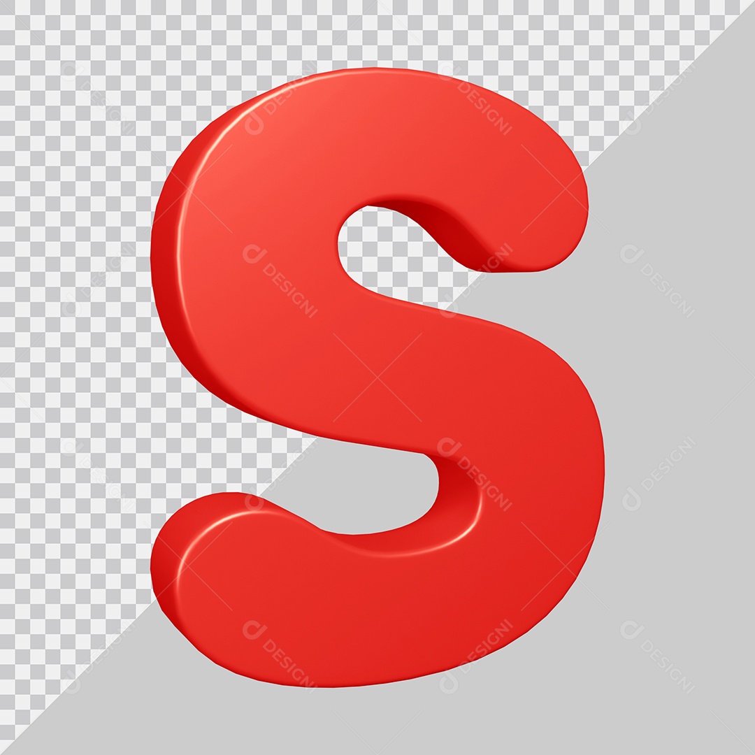 Elemento 3D Para Composição Letra S Vermelha PSD