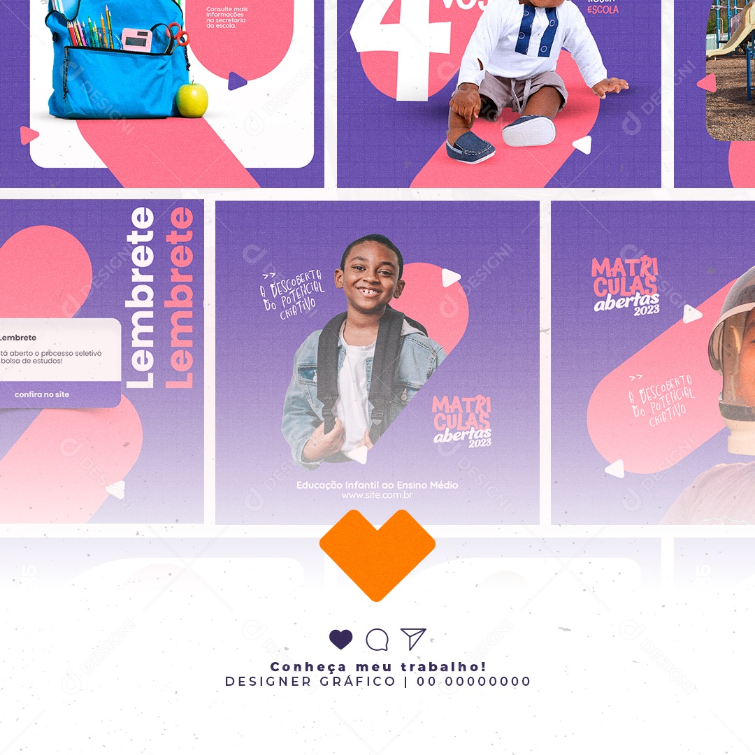 Conheça meu trabalho Designer Gráfico Design Social Media PSD Editável