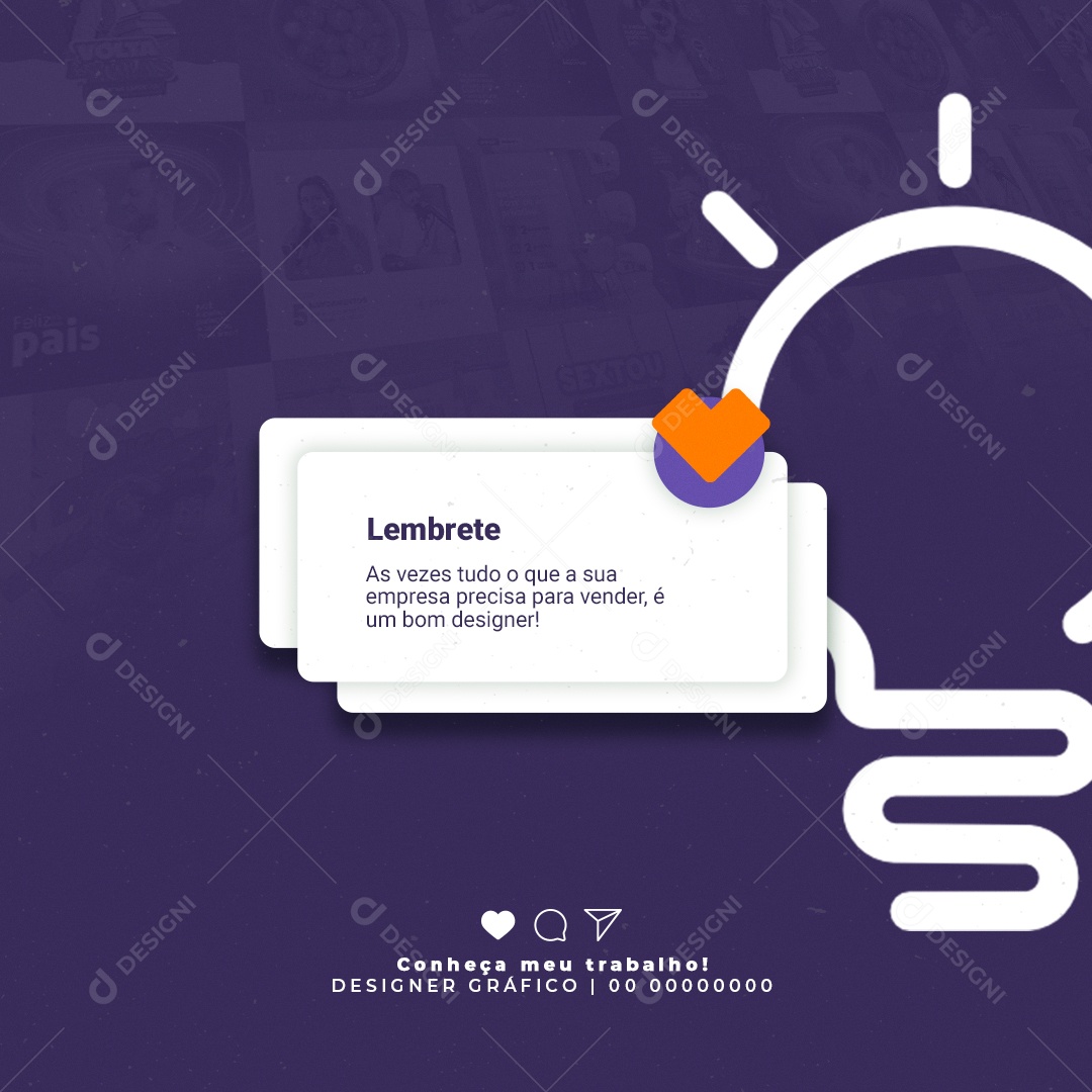 Social Media Lembrete Design Designer Gráfico PSD Editável