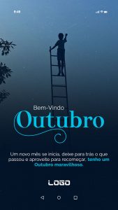 Um Novo Mês se Inicia Bem Vindo Outubro Story Social Media PSD Editável