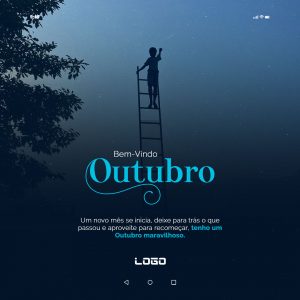 Bem Vindo Mês de Outubro Social Media PSD Editável