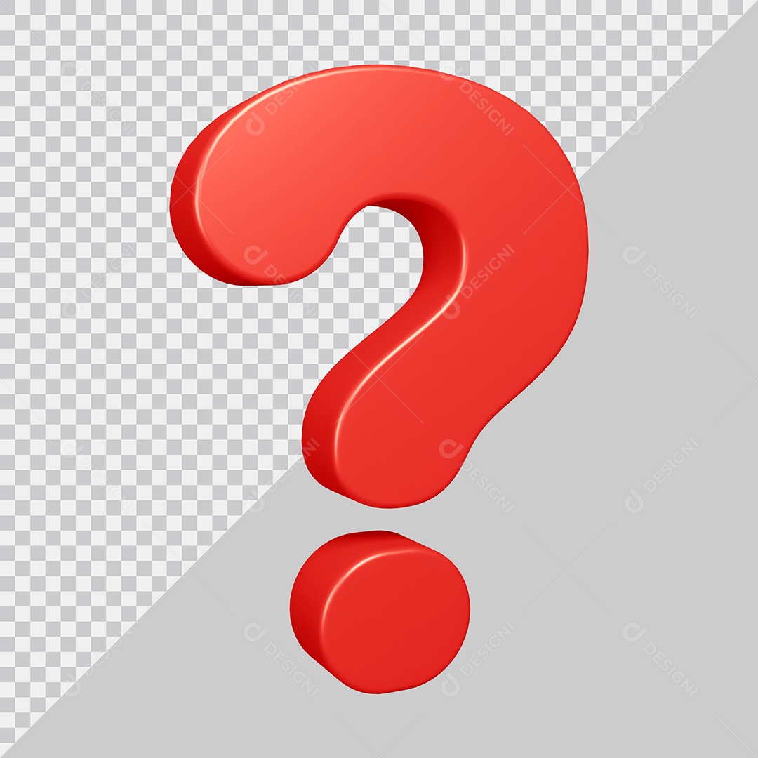 3D Element For Composition Red Question Mark Symbol PSD