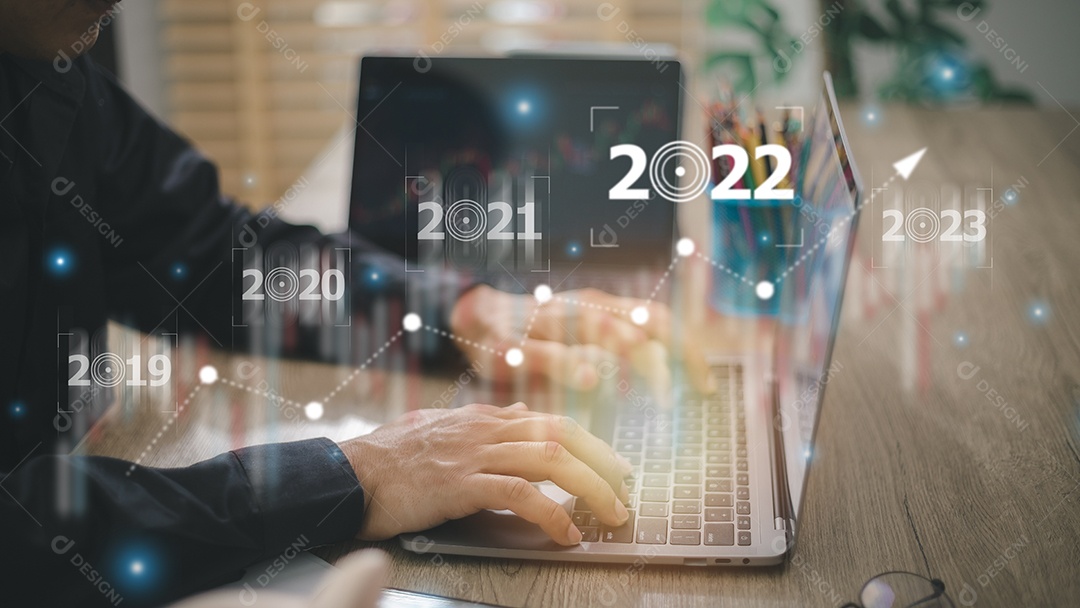 2022 tecnologia de finanças empresariais e conceito de investimento. Estoque