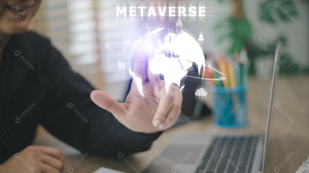 Tecnologia virtual do metaverso. negócios mundiais. megatendências