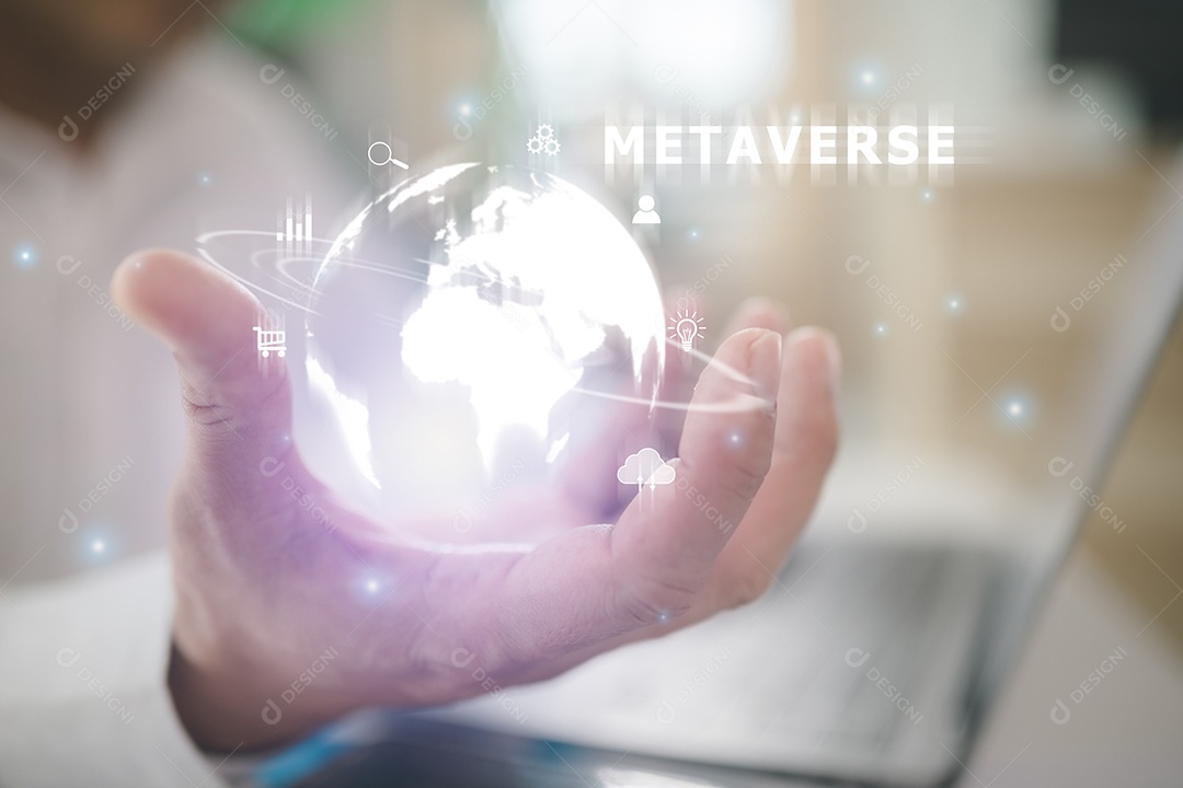 Tecnologia virtual do metaverso. negócios mundiais. megatendências