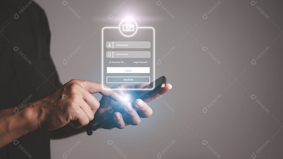 Conceito de segurança cibernética, Login, Usuário, informações de identificação