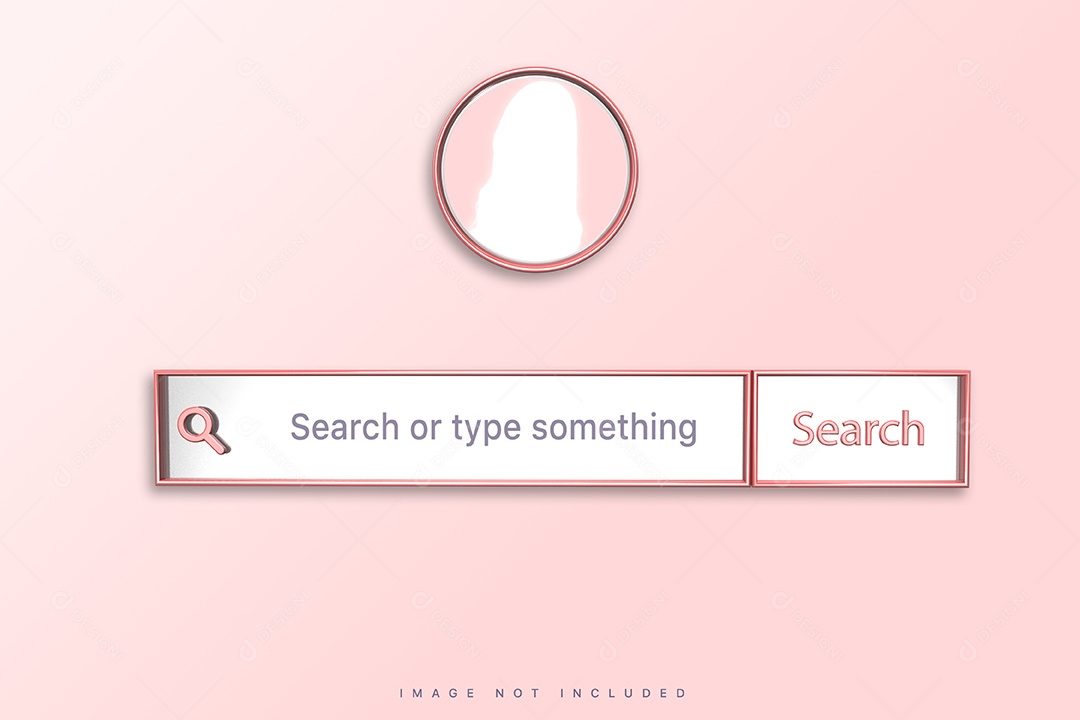 Barra de Pesquisar Navegador Rosa Elemento 3D para Composição PSD