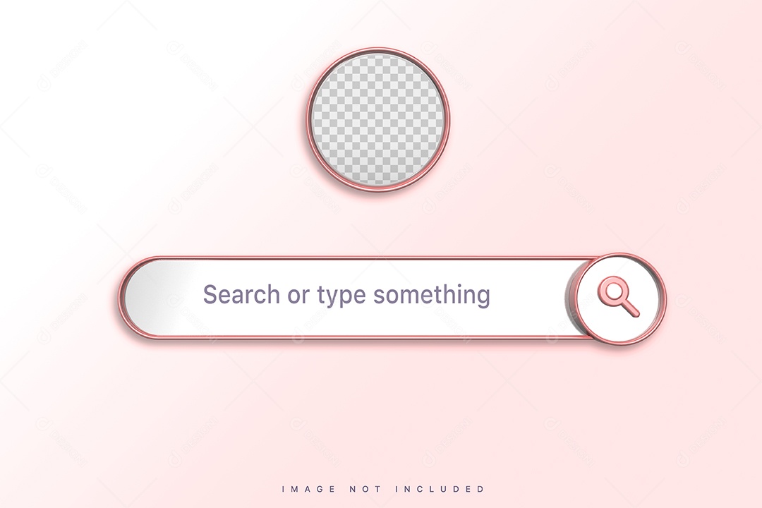 Barra de Pesquisar Navegador Rosa Elemento 3D para Composição PSD