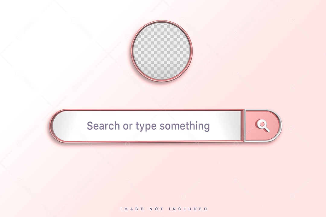 Barra de Pesquisar Navegador Rosa Elemento 3D para Composição PSD