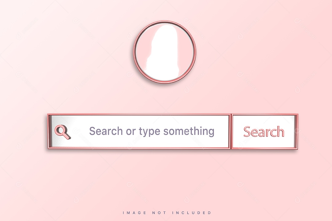 Barra de Pesquisar Navegador Rosa Elemento 3D para Composição PSD