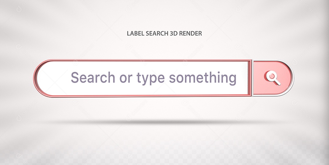 Barra de Pesquisar Navegador Rosa Elemento 3D para Composição PSD