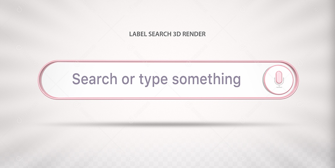 Barra de Pesquisar Navegador Elemento 3D para Composição PSD