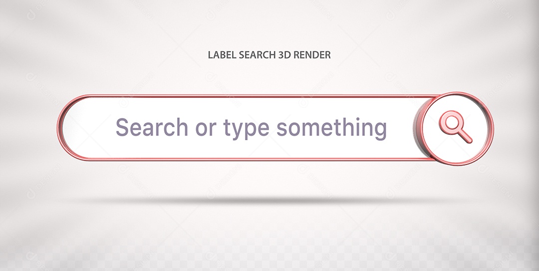 Barra de Pesquisar Navegador Elemento 3D para Composição PSD