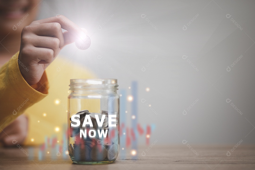 Economia de finanças de negócios e conceito de investimento. mão colocar dinheiro