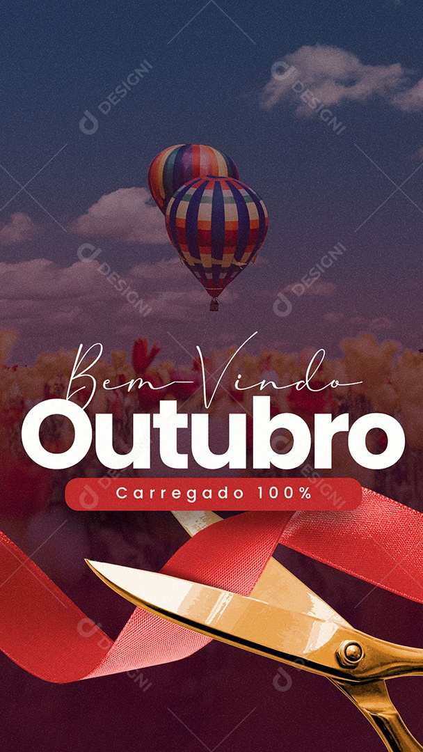 Story Bem Vindo Outubro Carregado 100% Social Media PSD Editável