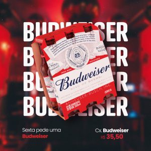 Social Media Bebidas Cerveja Sexta Pede uma Budweiser PSD Editável