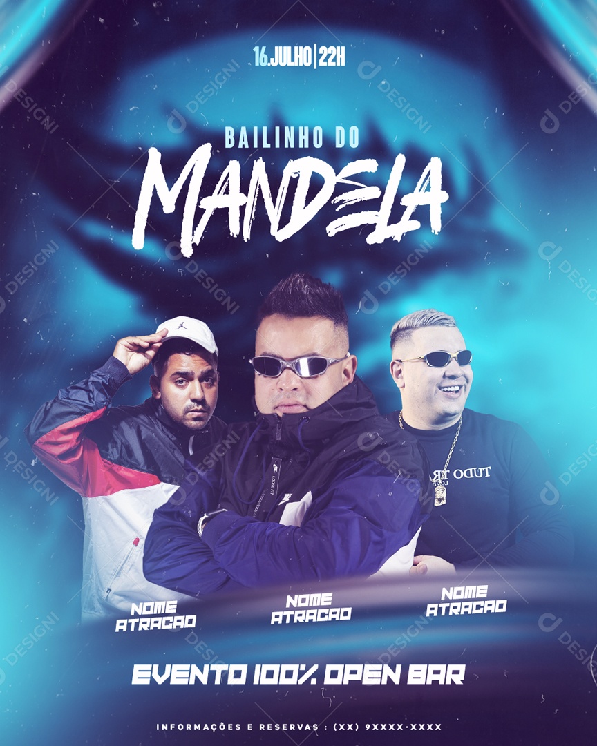 Flyer Funk Bailinho do Mandela PSD Editável