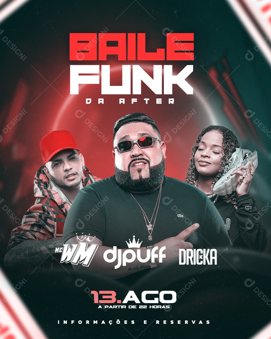 Social Media Baile Funk do After Cantores PSD Editável