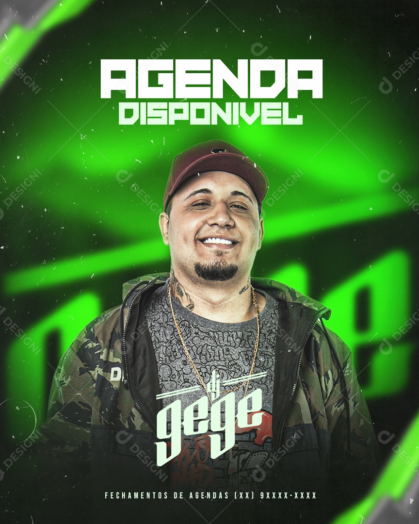 Social Media Agenda Disponível Dj Gege PSD Editável
