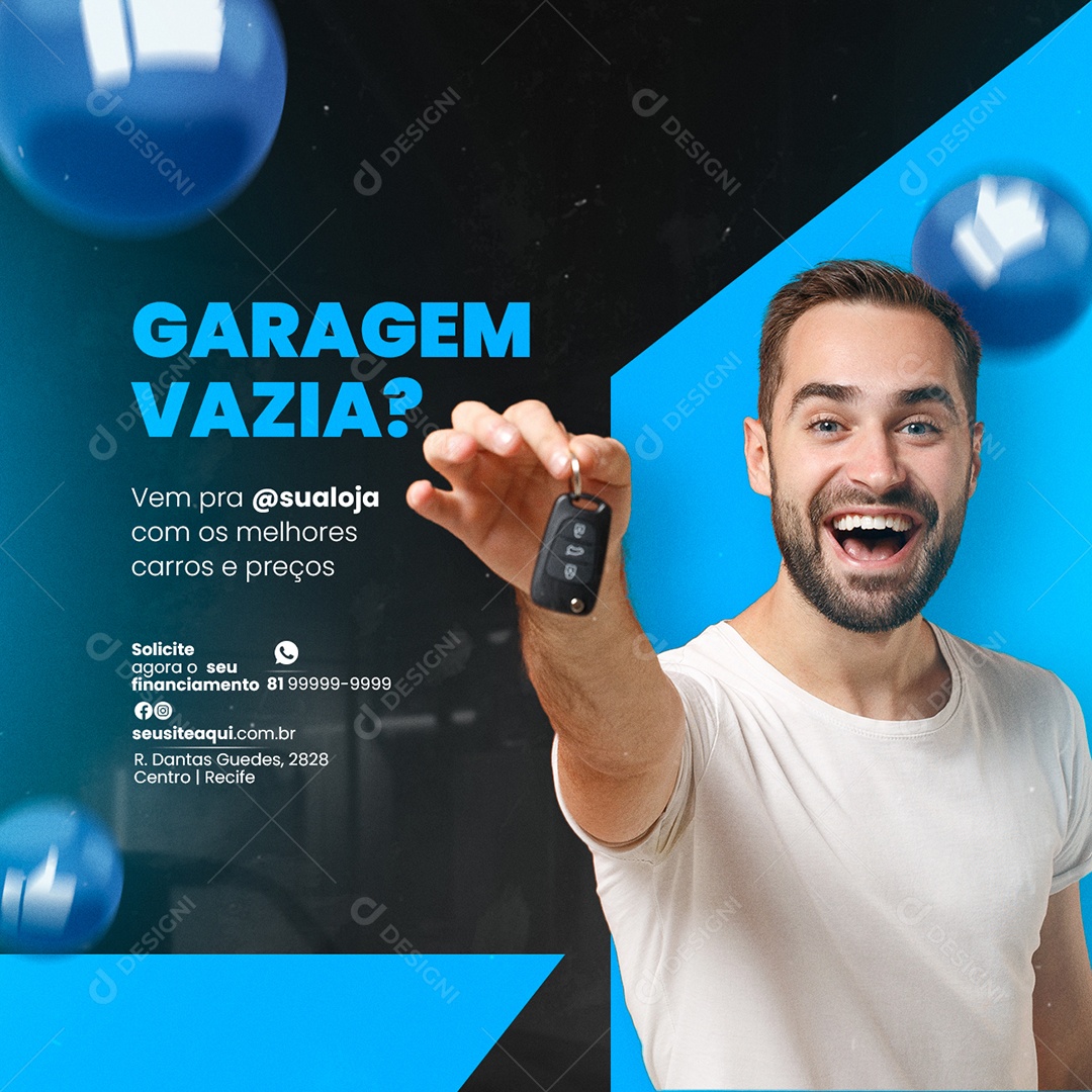 Garagem Vazia Estacionamento de Carros Social Media PSD Editável