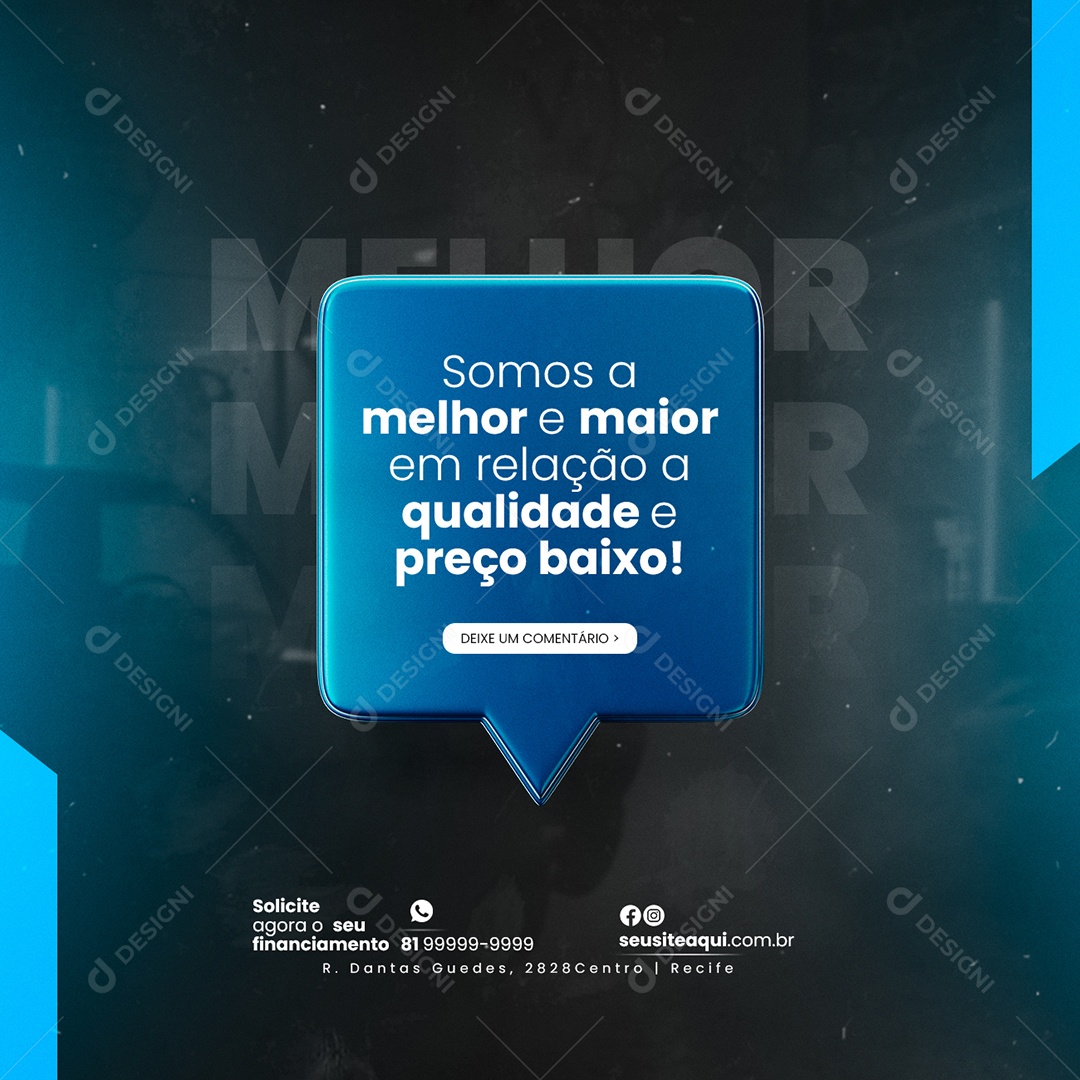 Estacionamento Somos a Melhor e Maior em relação a Qualidade e Preço Baixo Social Media PSD Editável