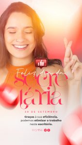 Story Graças à sua Eficiência podemos Otimizar o Trabalho Dia da Secretária Social Media PSD Editável