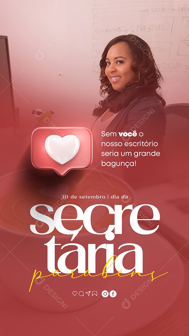 Story Dia da Secretária 30 de Setembro Social Media PSD Editável