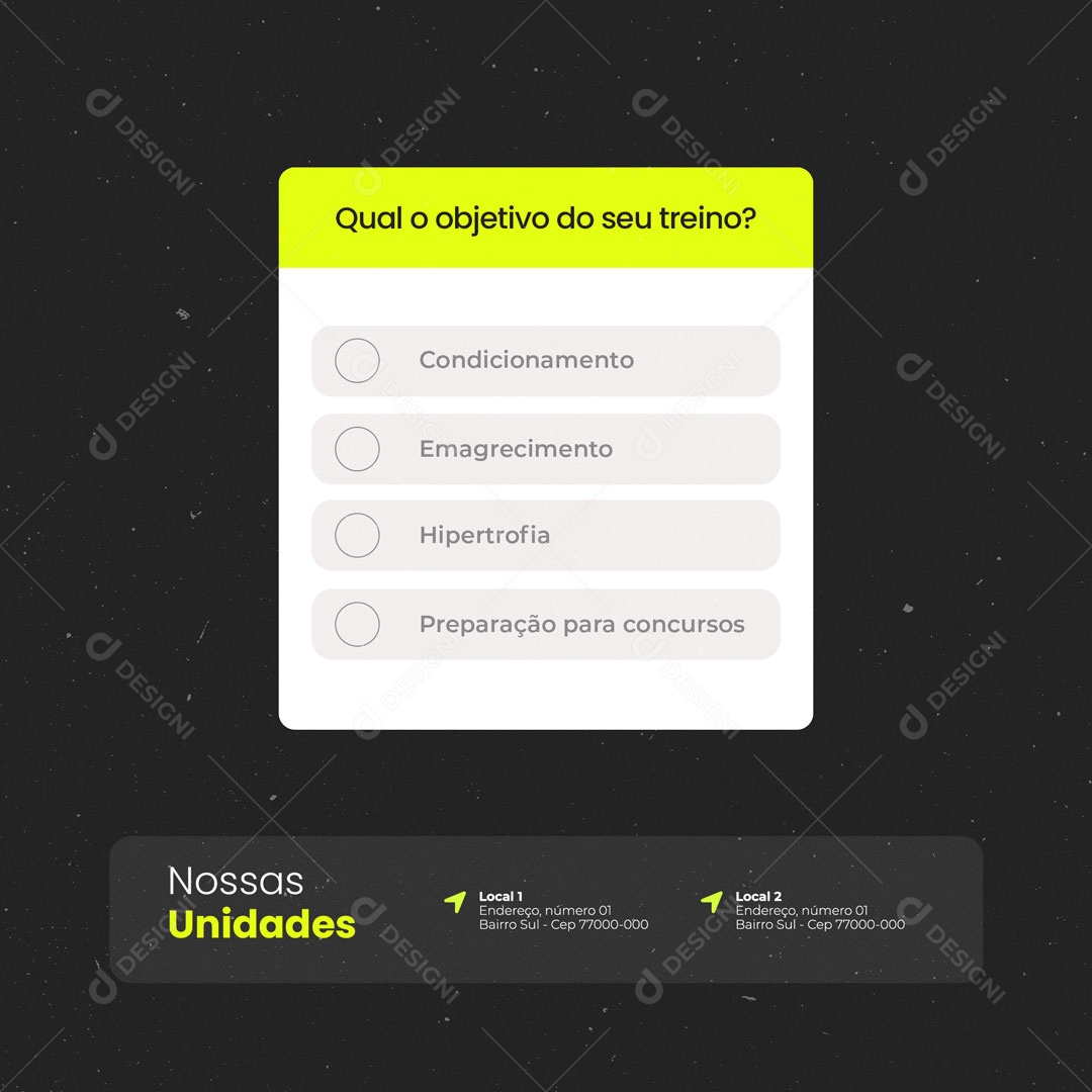 Social Media Academia Qual o Objetivo do seu Treino PSD Editável