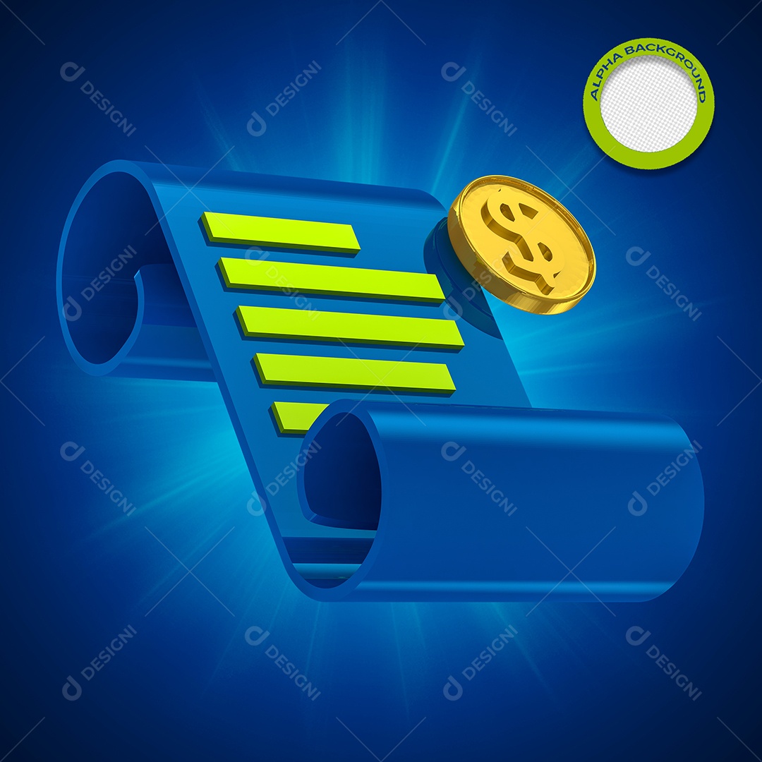 Cardeneta de Poupança Elemento 3D para Composição PSD