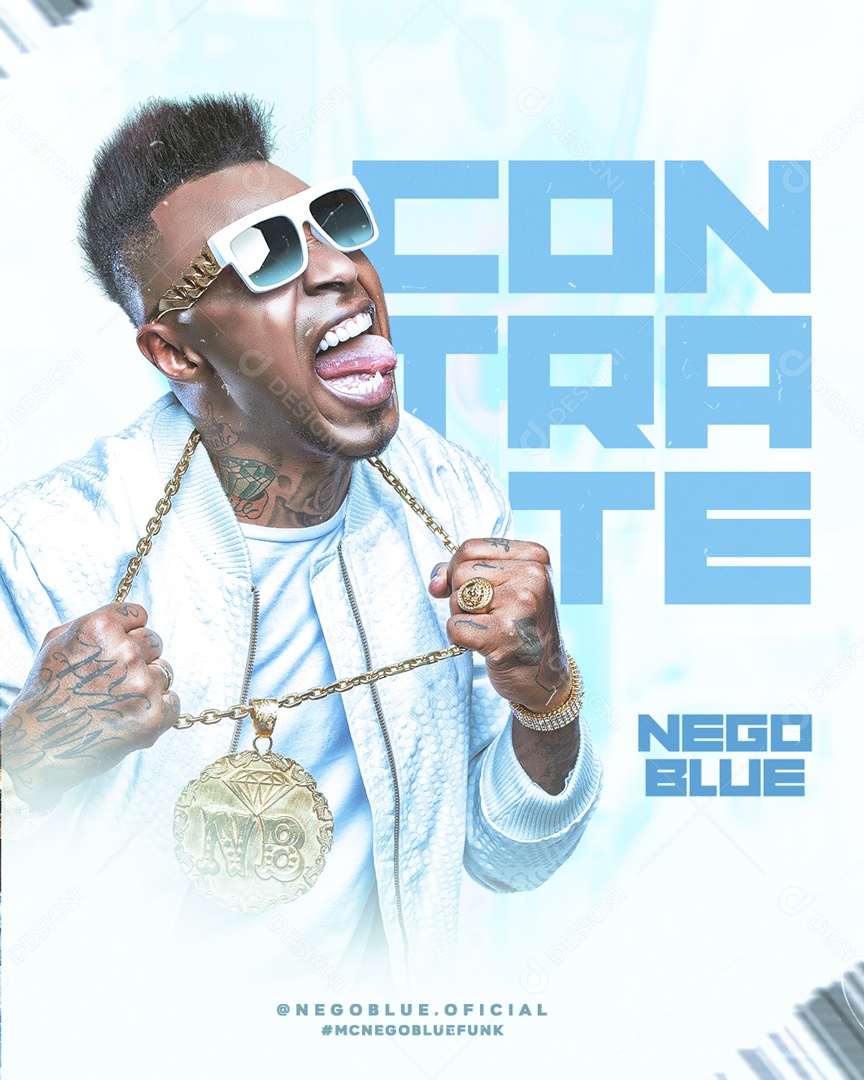 Social Media Evento Show Contrate Nego Blue PSD Editável