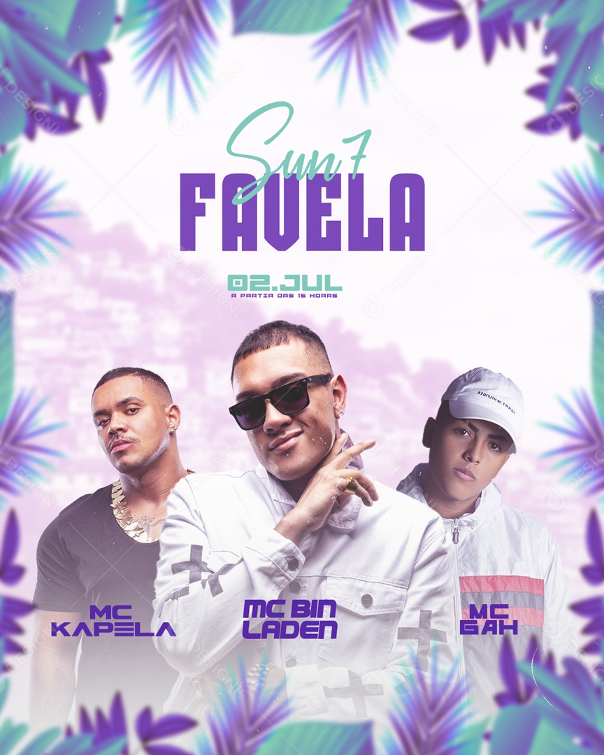 Social Media Festa e Evento Sunset Favela Cantores PSD Editável