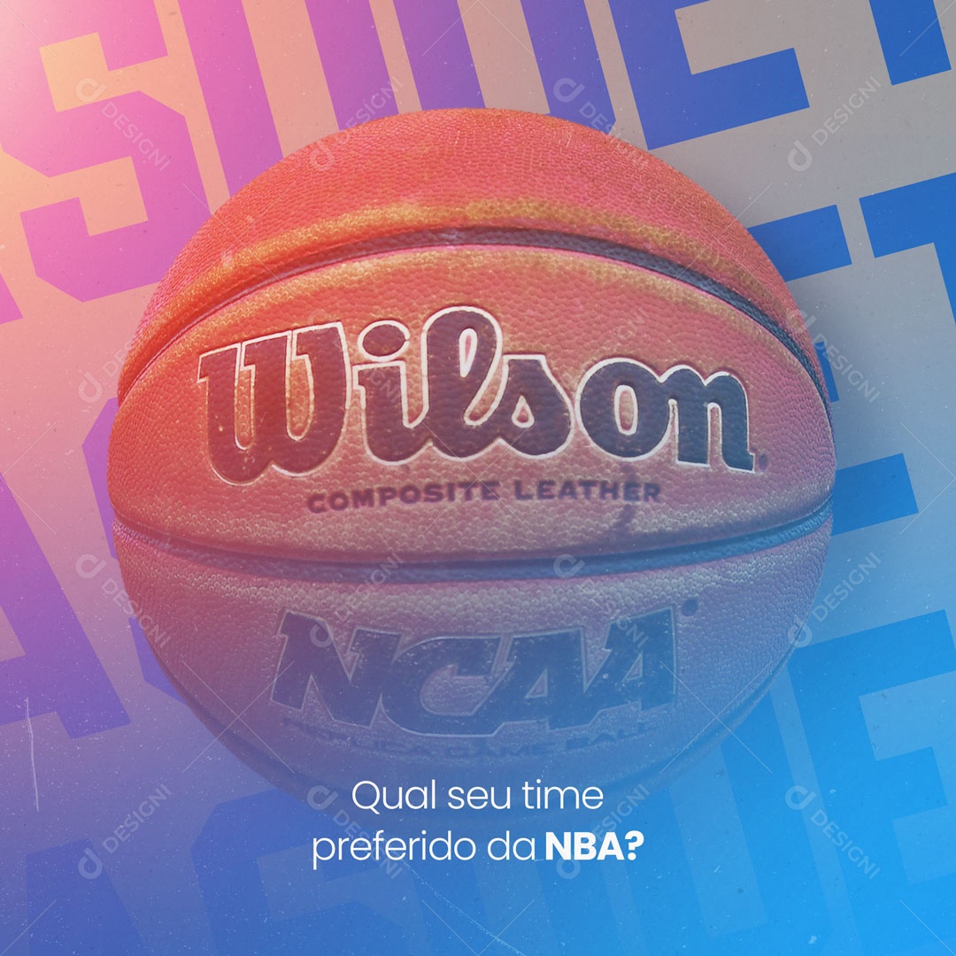 Qual o seu Time Preferido na NBA? Basquete Social Media PSD Editável