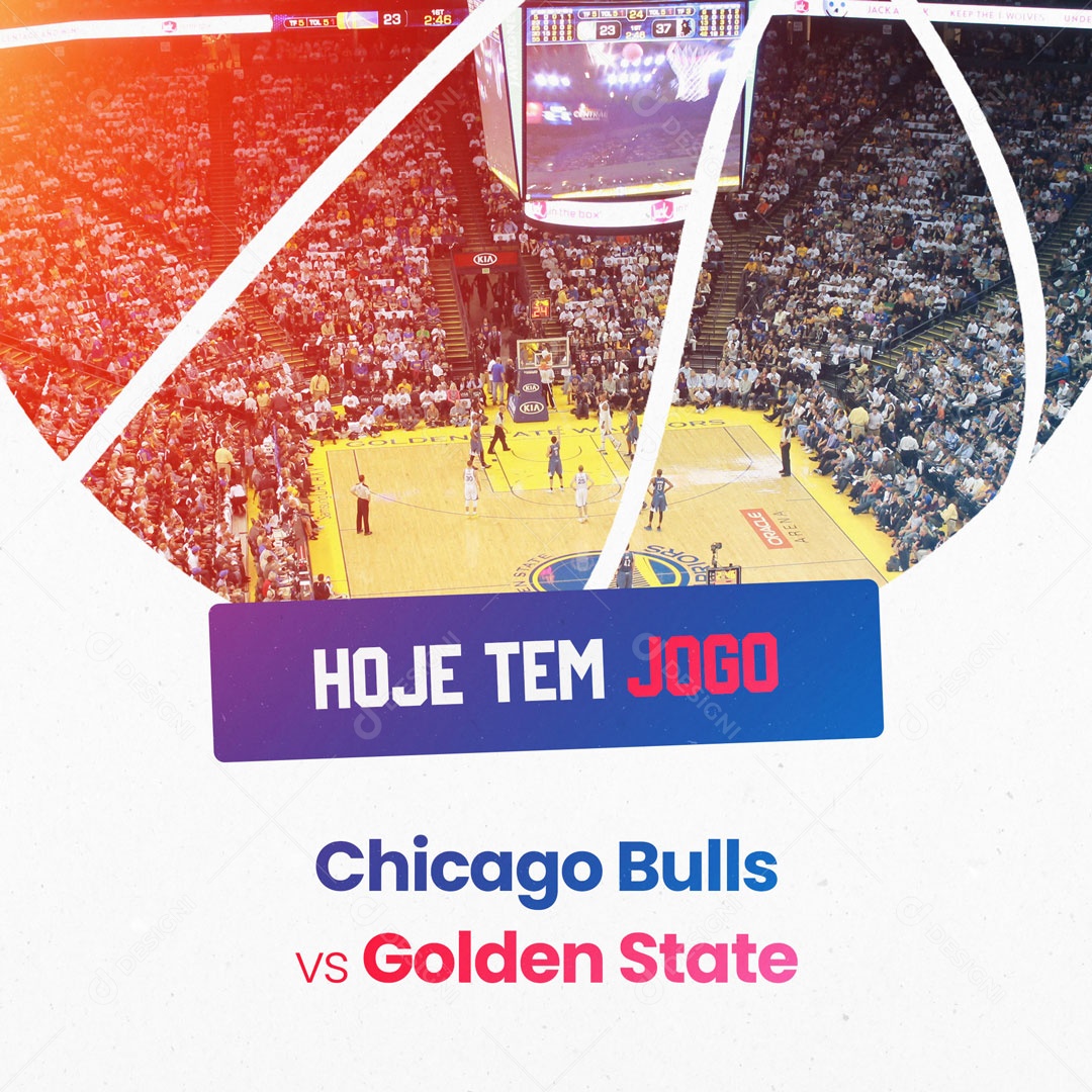 Social Media Hoje Tem Jogo Chicago Bulls Vs Golden State PSD Editável