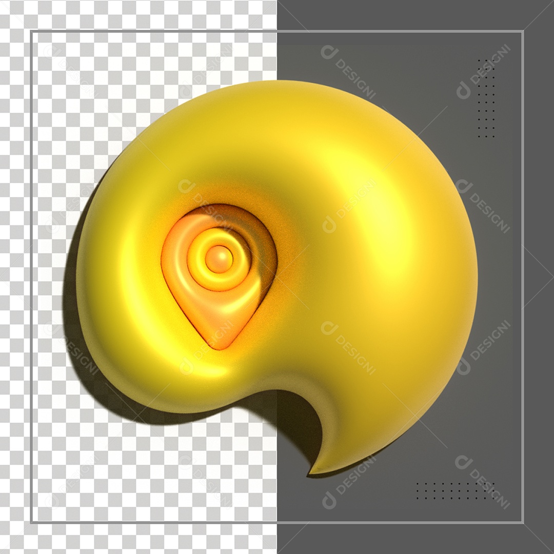 ícone 3D Para Composição Localização Amarelo PSD