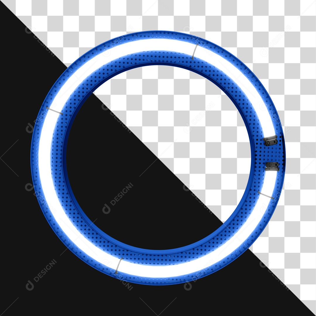 Circulo Azul Com Luzes Neon PSD + PNG
