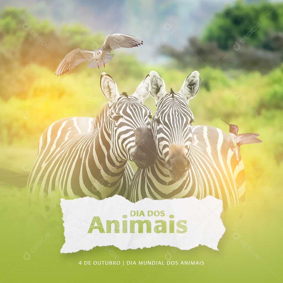Dia Mundial dos Animais 04 de Outubro Social Media PSD Editável