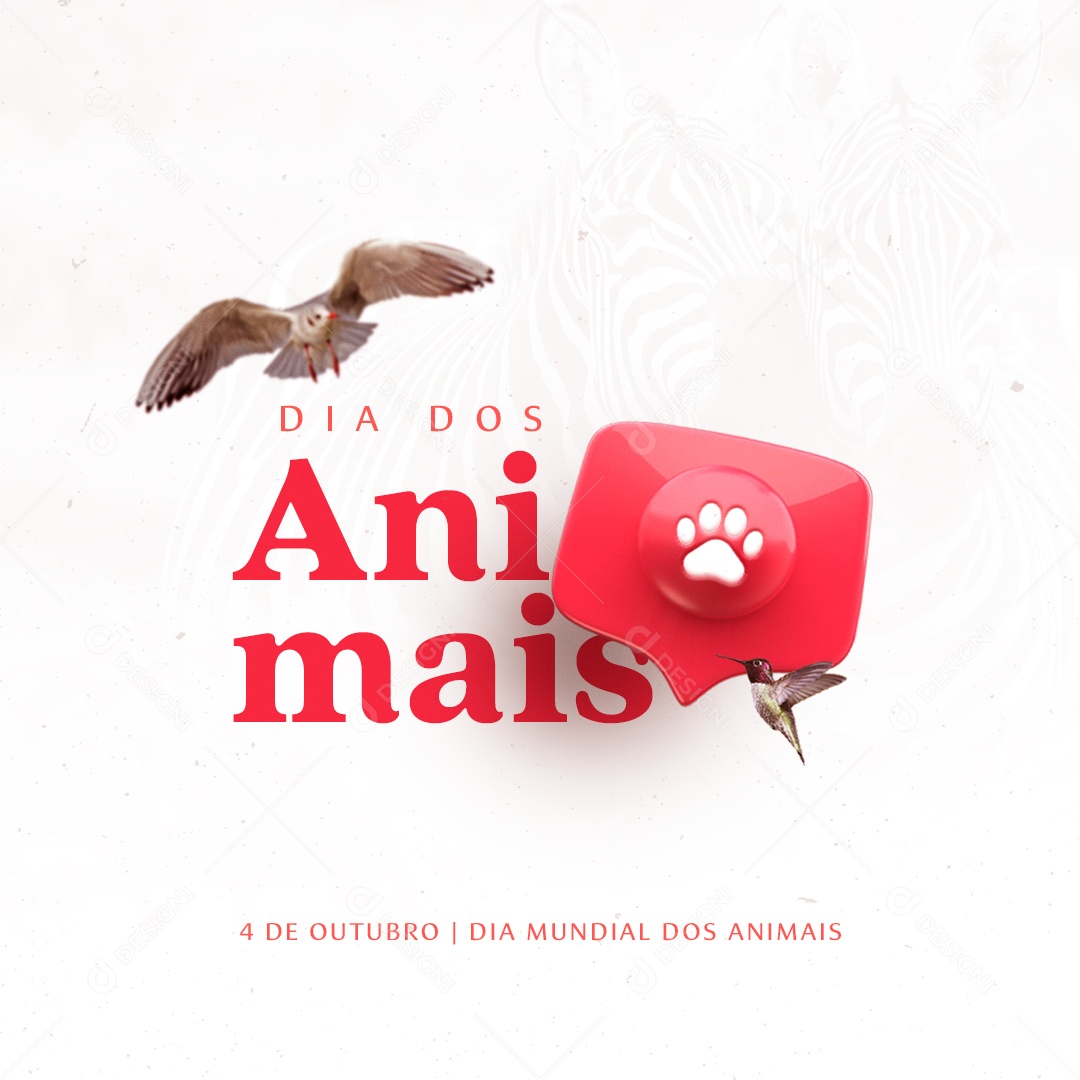 Social Media 04 de Outubro Dia Mundial dos Animais PSD Editável