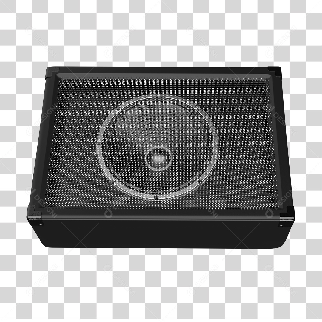 Caixa de Som Retorno Auto Falante Cinza Elemento 3D PNG
