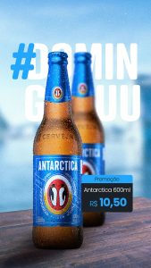 Social Media Story Bebidas Domingou com Cerveja Antarctica PSD Editável