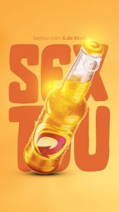 Story Sextou com S de Skol Cerveja Bebidas Social Media PSD Editável