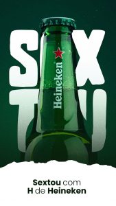 Social Media Bebidas Cerveja Sextou com H de Heineken PSD Editável