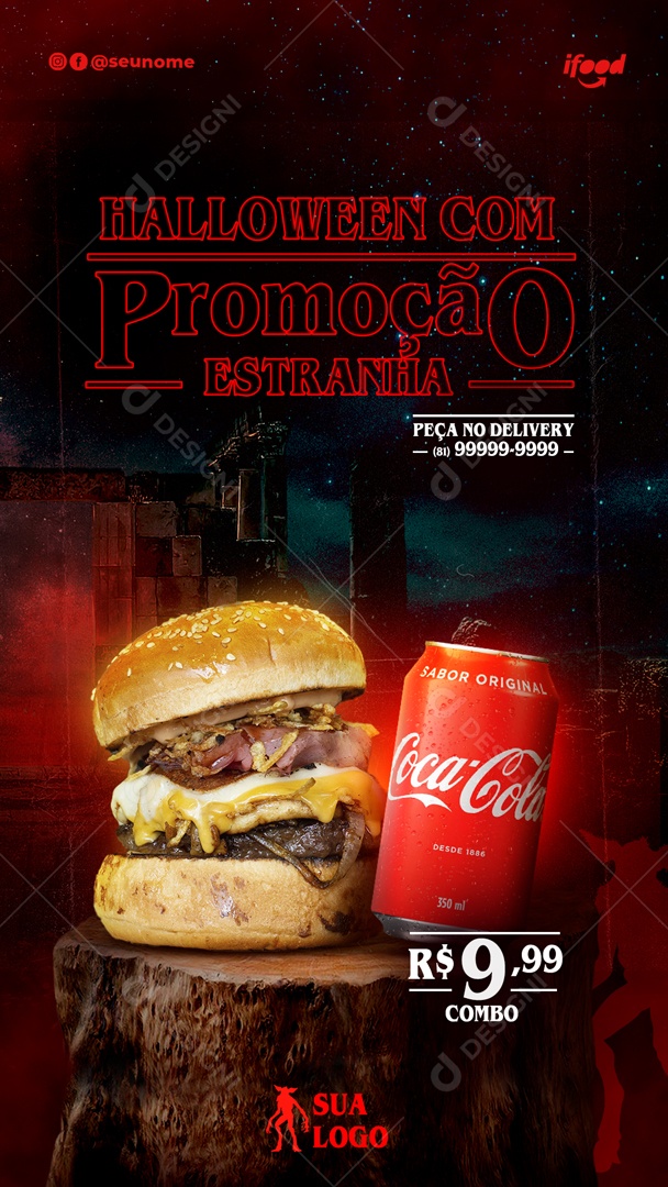 Halloween Com Promoção Estranha De Boa Social Media PSD Editável