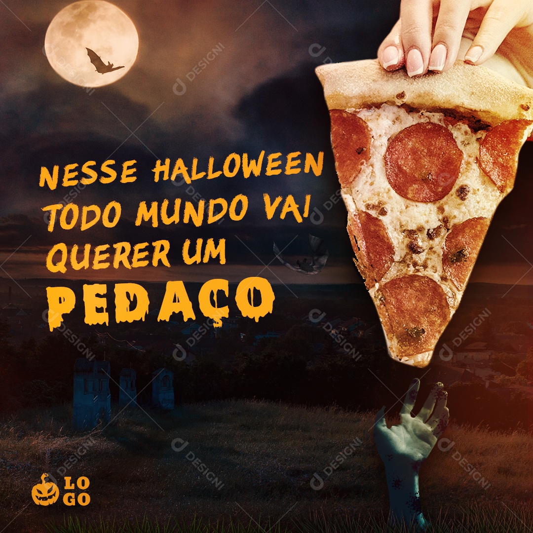 Nesse Halloween Tudo Vai Querer Um Pedaço Social Media PSD Editável