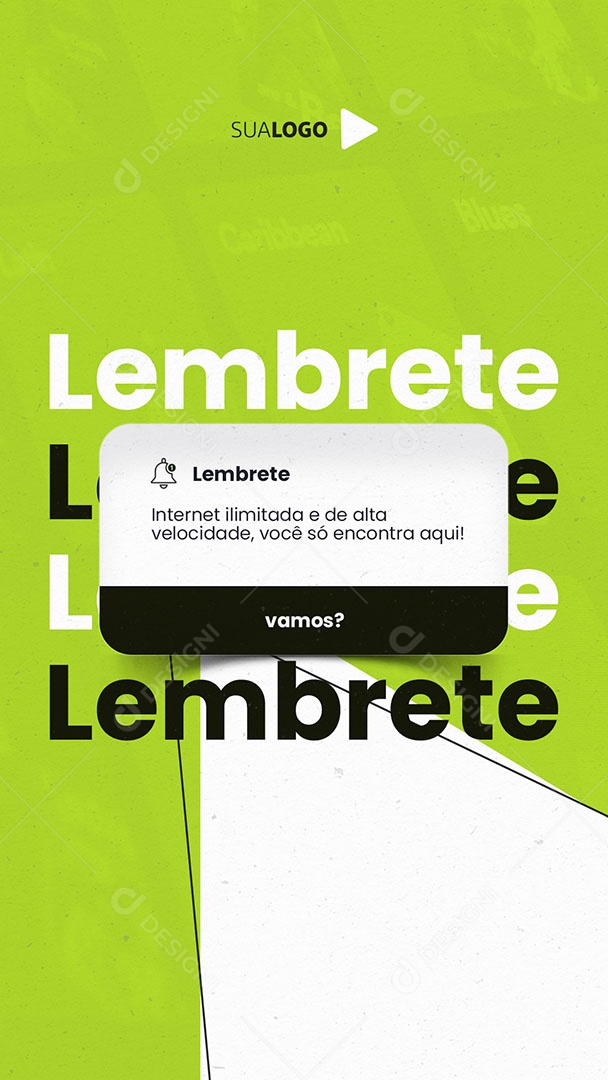 Story Lembrete Internet Ilimitada e de Alta Velocidade Provedor de Internet Social Media PSD Editável