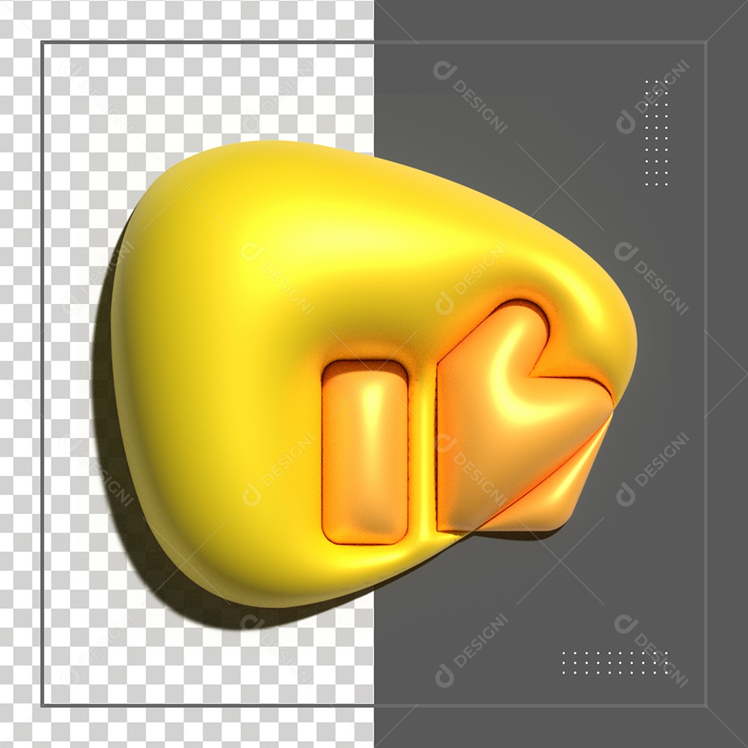 Ícone 3D Like Amarelo em Balão De Fala PSD