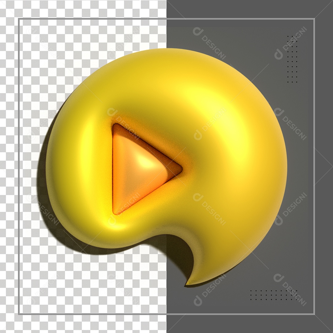 Ícone 3D Like Amarelo em Balão De Fala PSD
