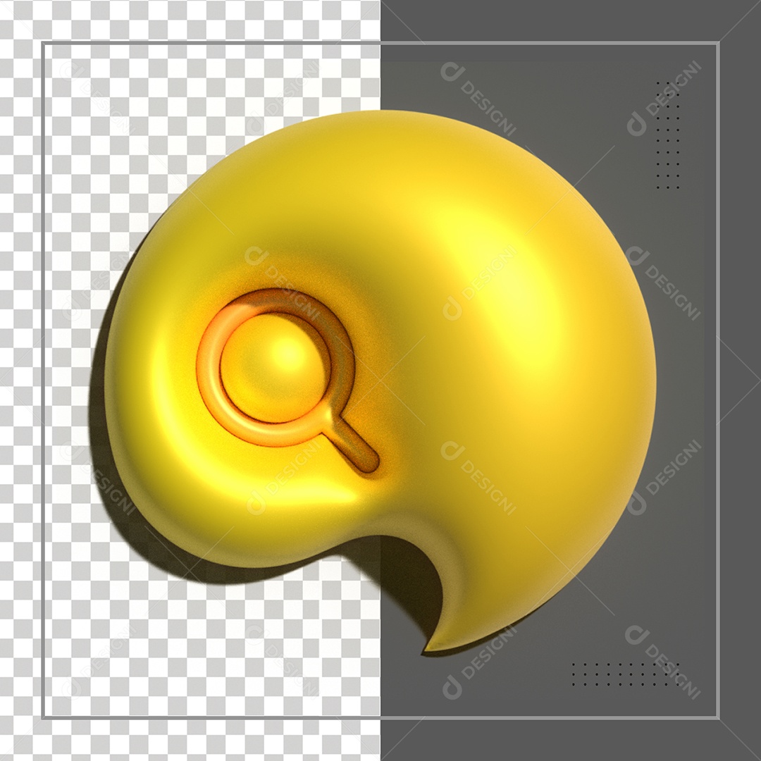 Ícone 3D Like Telefone Amarelo em Balão De Fala PSD
