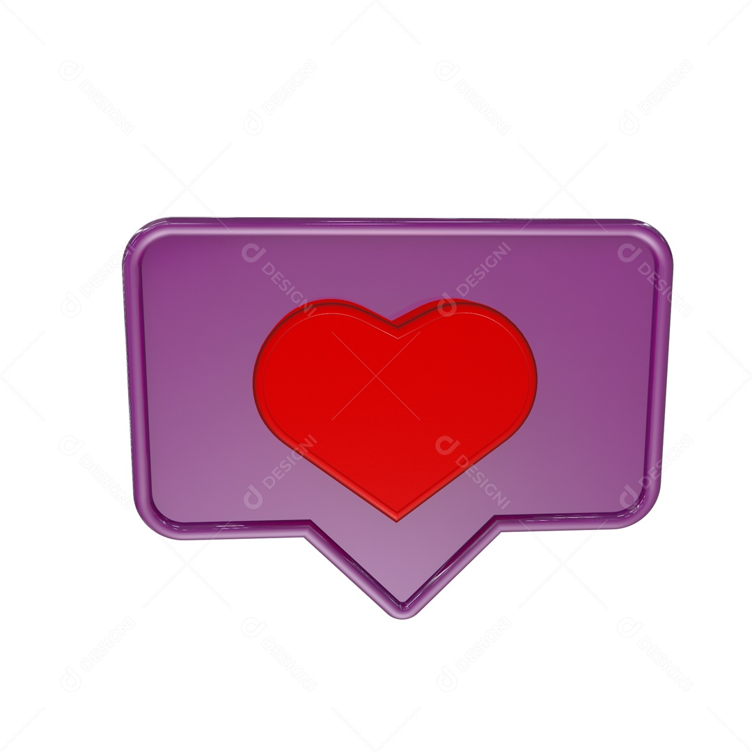 Emoji Amei em Caixa de Mensagem 3D PSD