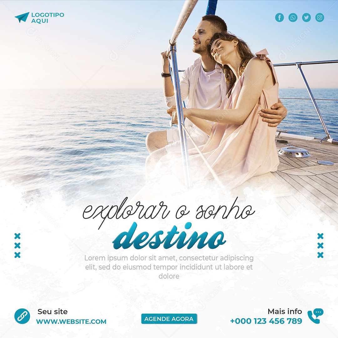 Sonho Explorar Destino Viagem Social Media PSD Editável