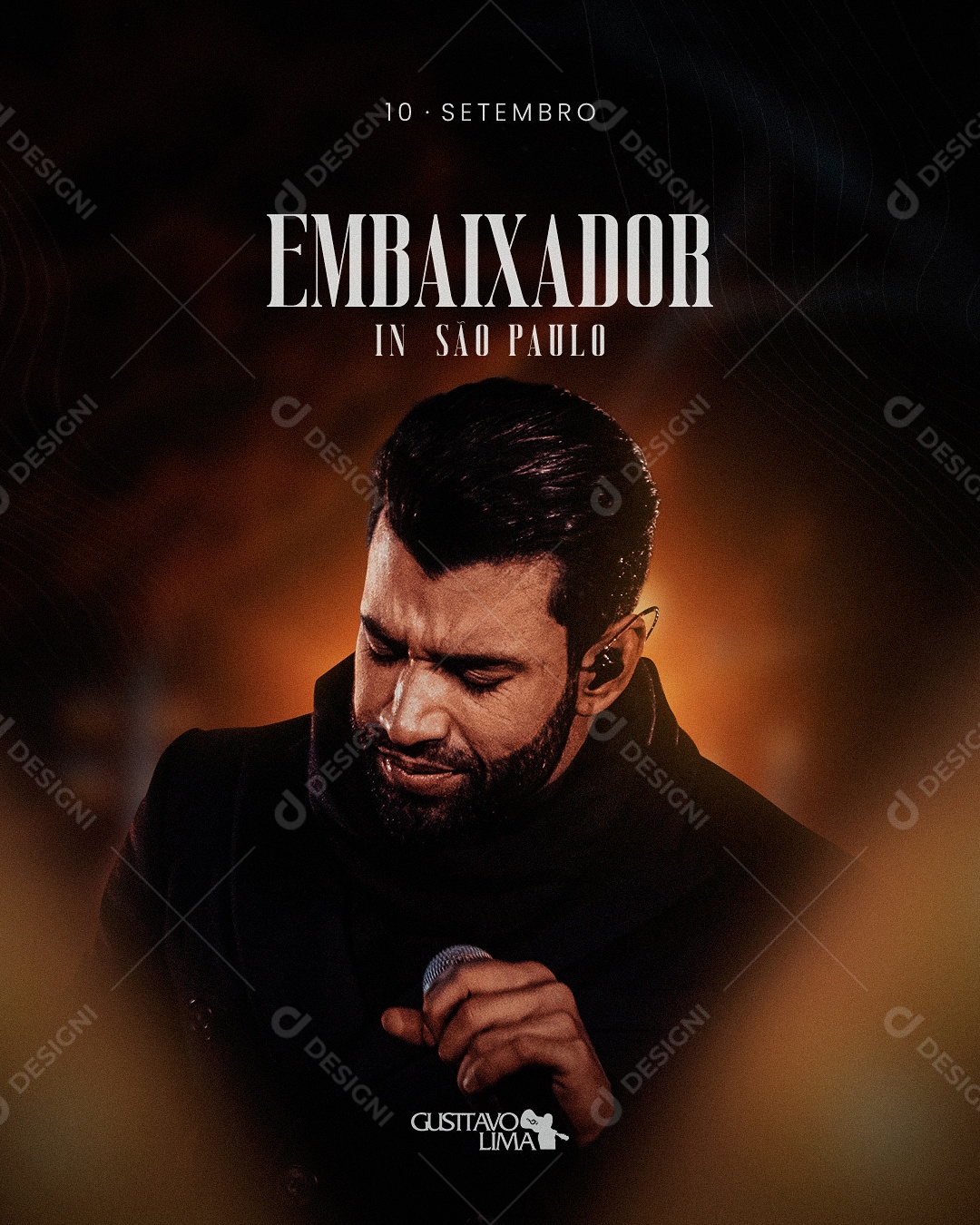 Social Media Flyer Show Gusttavo Lima Sertanejo PSD Editável